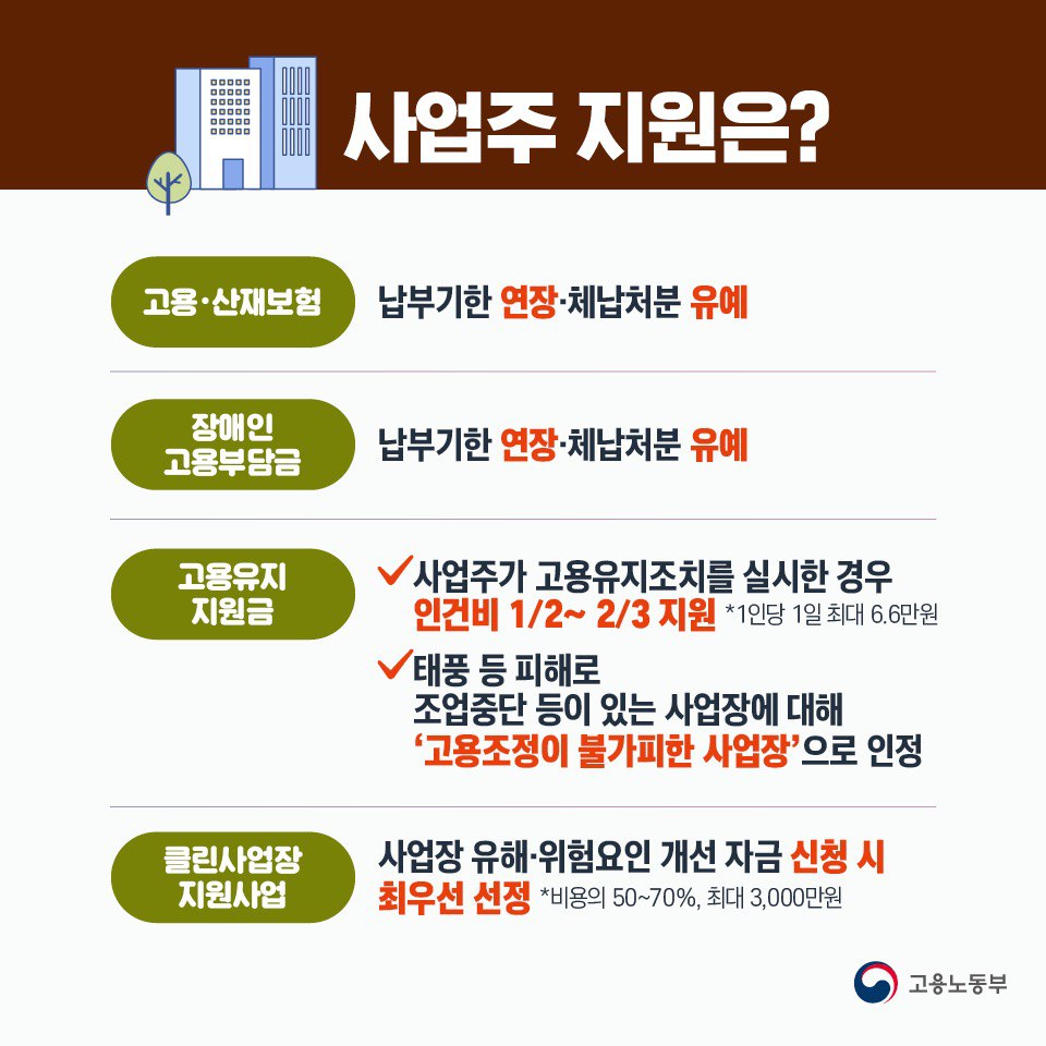 특별재난지역 선포 관련 지원 조치