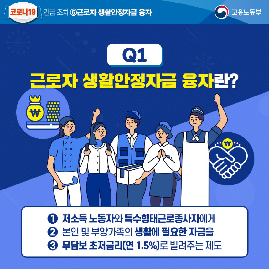 코로나19 긴급조치 (근로자 생활안정 자금 융자)