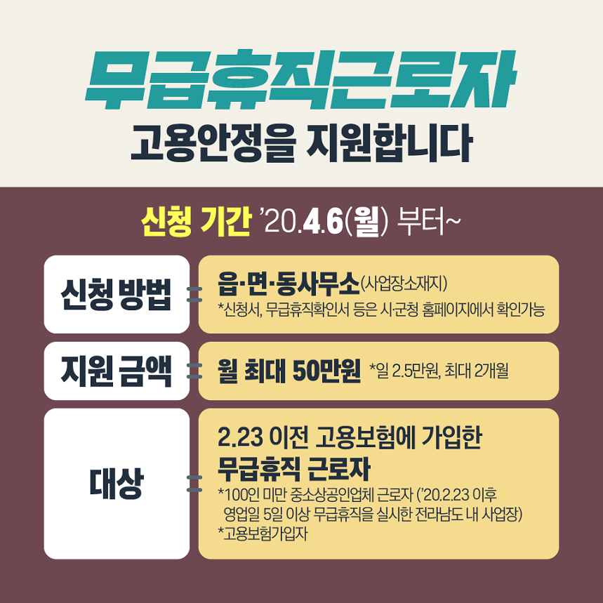 지역고용대응 특별지원사업(전남)