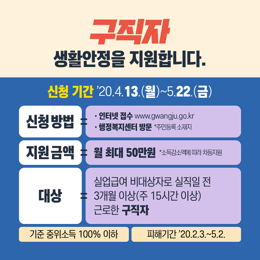 지역고용대응 특별지원사업(광주)