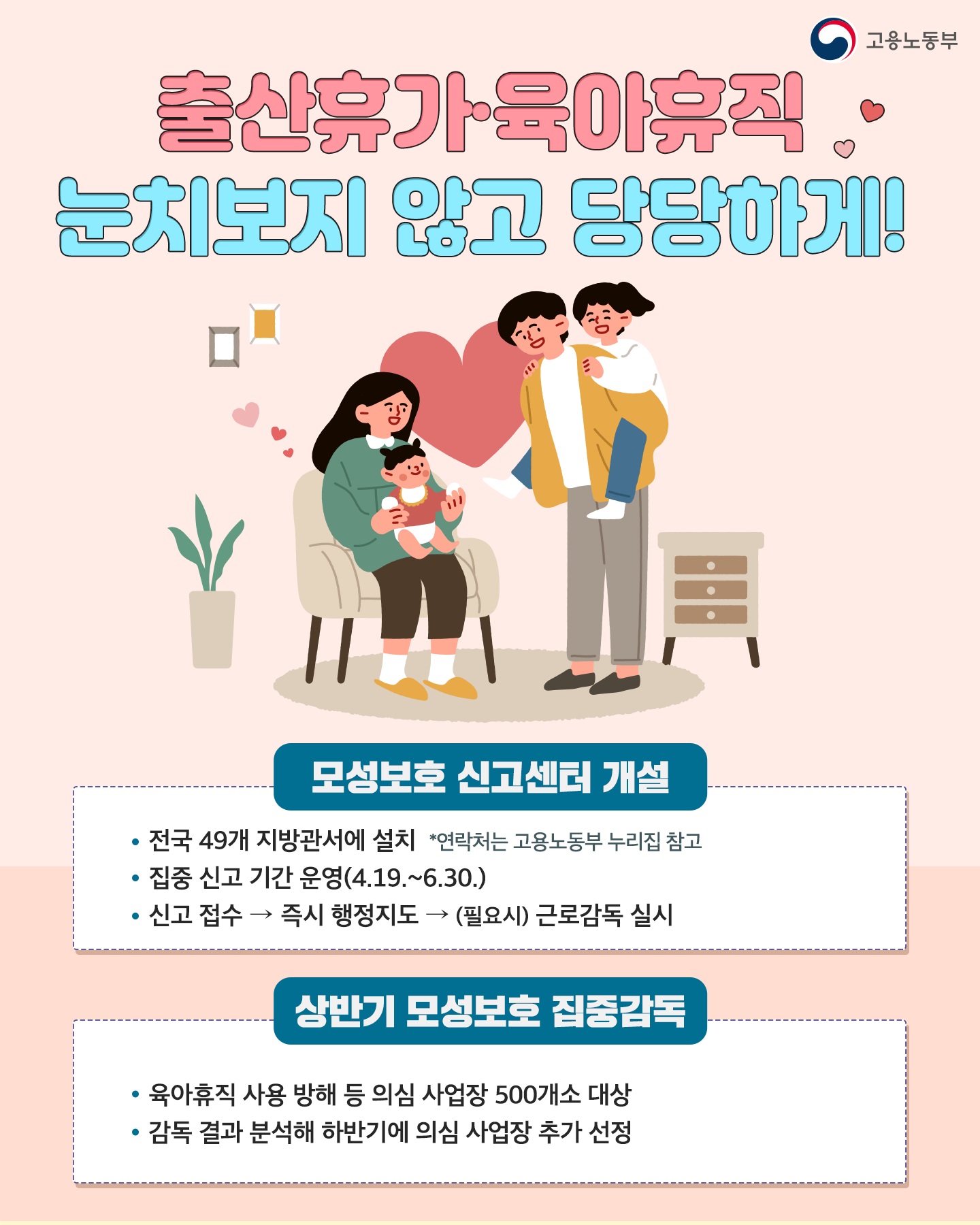 모성보호 신고센터 개설 및 집중감독