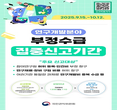 정부지원금 부정수급 집중신고기간