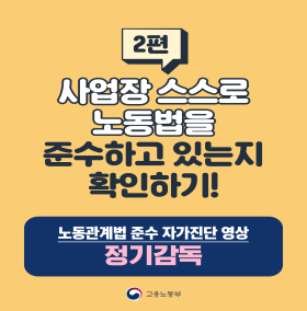자가진단 영상_일반 정기감독(주요 노동법 15개 항목)