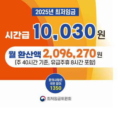 2025년 최저임금 안내